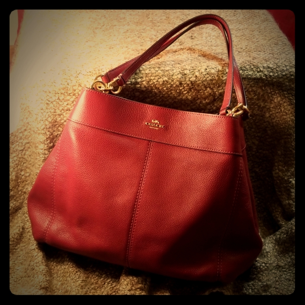 Coach Lexy pebble leather shoulder bag NWT